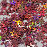 Rose Gold Retro Stars Shape Glitter - Pink Glitter